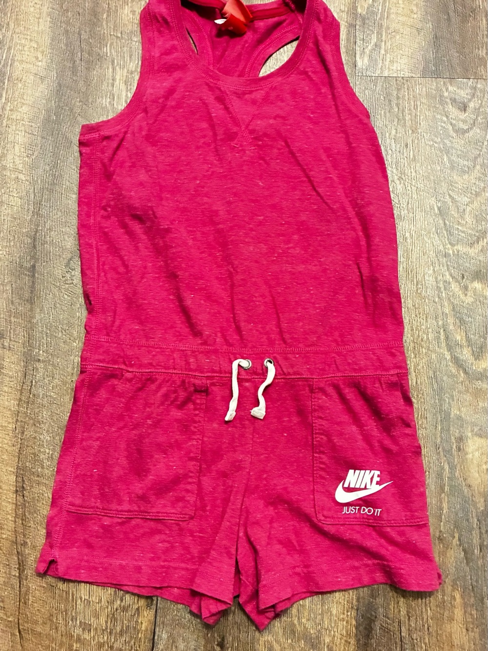 Nike Hot Pink Girls' Sleeveless Romper with Drawstring